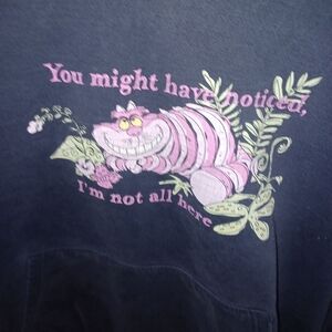 Black and Pink Graphic Sweatshirt with Cat Design